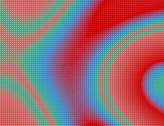 Just some wavy colored patterns as colorful and trippy as a mid-90s computer could produce. It's not that impressive as a still image.
