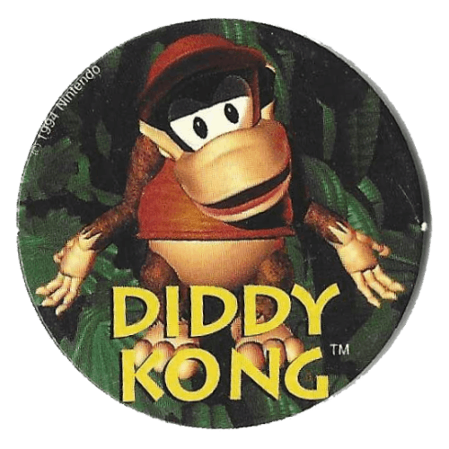 3d rendering of Diddy Kong as he appeared in Donkey Kong Country facing forward with his shoulders shrugged and head cocked to the side.
